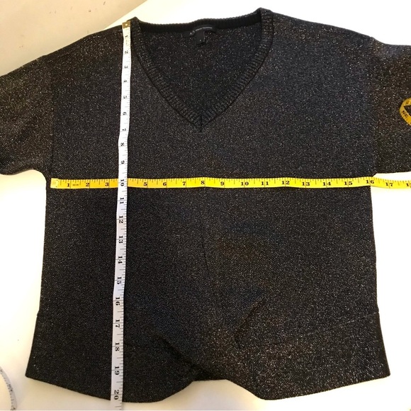 ARMANI EXCHANGE Women's Gray Silver Metallic V-neck Sweater Size S - Picture 8 of 12